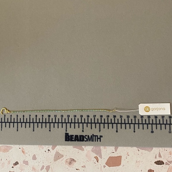 Only 1 Left Gorjana New 18k Gold Plated Brass Aqua Crystals Lexi Bracelet - Picture 5 of 6